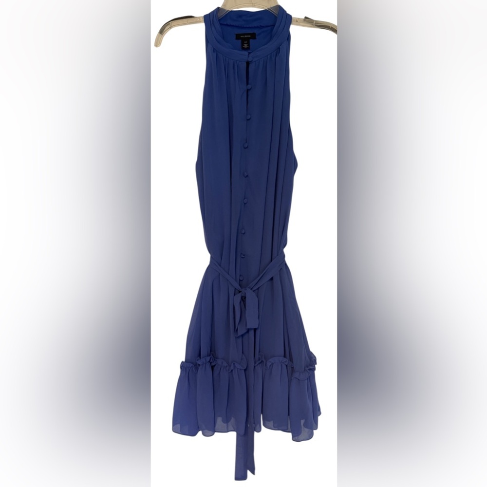 Halogen Periwinkle  Buttoned Tie Front Halter Neck Sundress szxxl